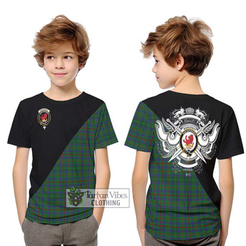 Moncrieff of Atholl Tartan Kid T-Shirt with Family Crest and Military Logo Style