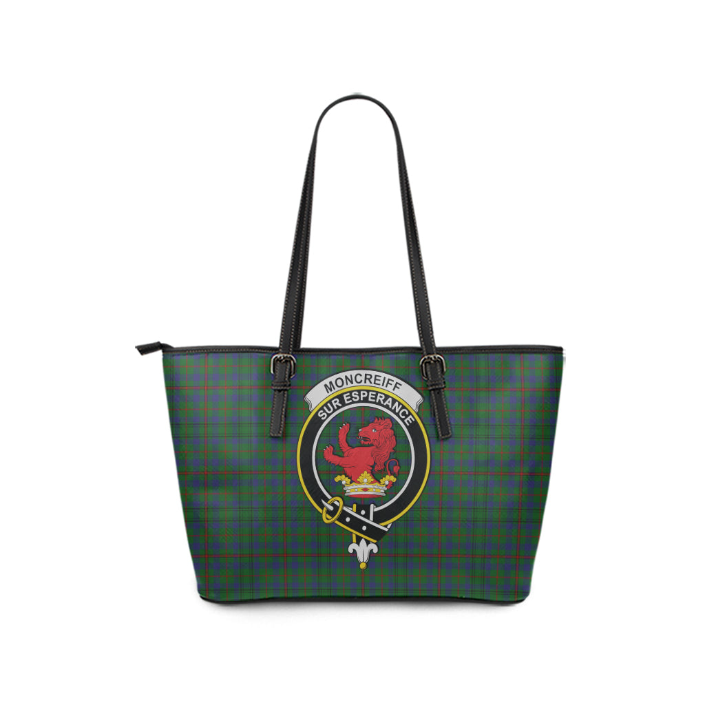 Moncrieff of Atholl Tartan Leather Tote Bag with Family Crest - Tartan Vibes Clothing