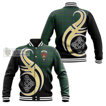 Moncrieff of Atholl Tartan Baseball Jacket with Family Crest and Celtic Symbol Style