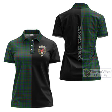 Moncrieff of Atholl Tartan Women's Polo Shirt with Family Crest and Half Of Me Style