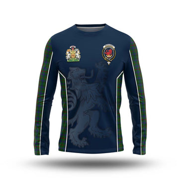 Moncrieff of Atholl Tartan Long Sleeve T-Shirt with Family Crest and Lion Rampant Vibes Sport Style