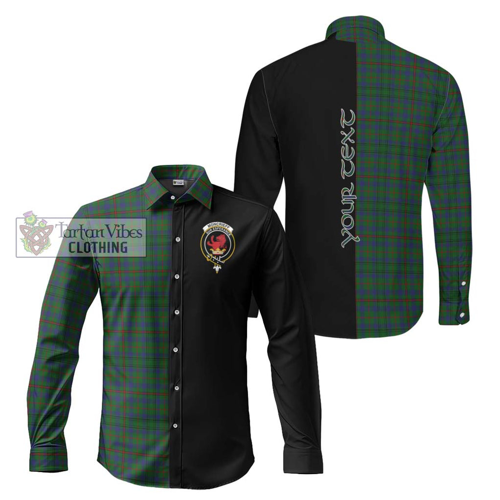 Moncrieff of Atholl Tartan Long Sleeve Button Shirt with Family Crest and Half Of Me Style Men's Shirt S - Tartanvibesclothing Shop