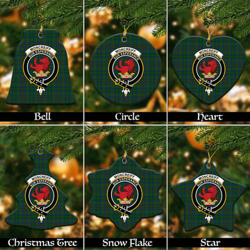 Moncrieff of Atholl Tartan Christmas Ceramic Ornaments with Family Crest