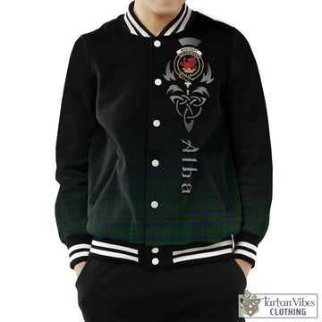 Moncrieff of Atholl Tartan Baseball Jacket Featuring Alba Gu Brath Family Crest Celtic Inspired