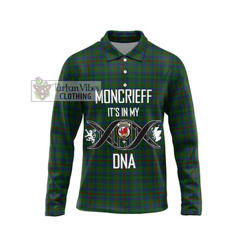 Moncrieff of Atholl Tartan Long Sleeve Polo Shirt with Family Crest DNA In Me Style