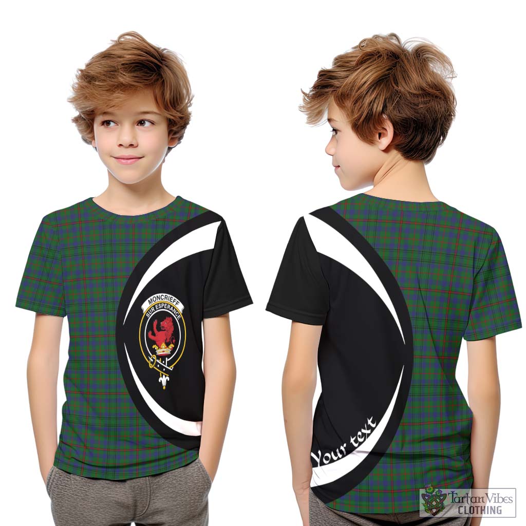 Tartan Vibes Clothing Moncrieff of Atholl Tartan Kid T-Shirt with Family Crest Circle Style