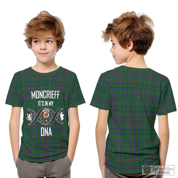 Moncrieff of Atholl Tartan Kid T-Shirt with Family Crest DNA In Me Style