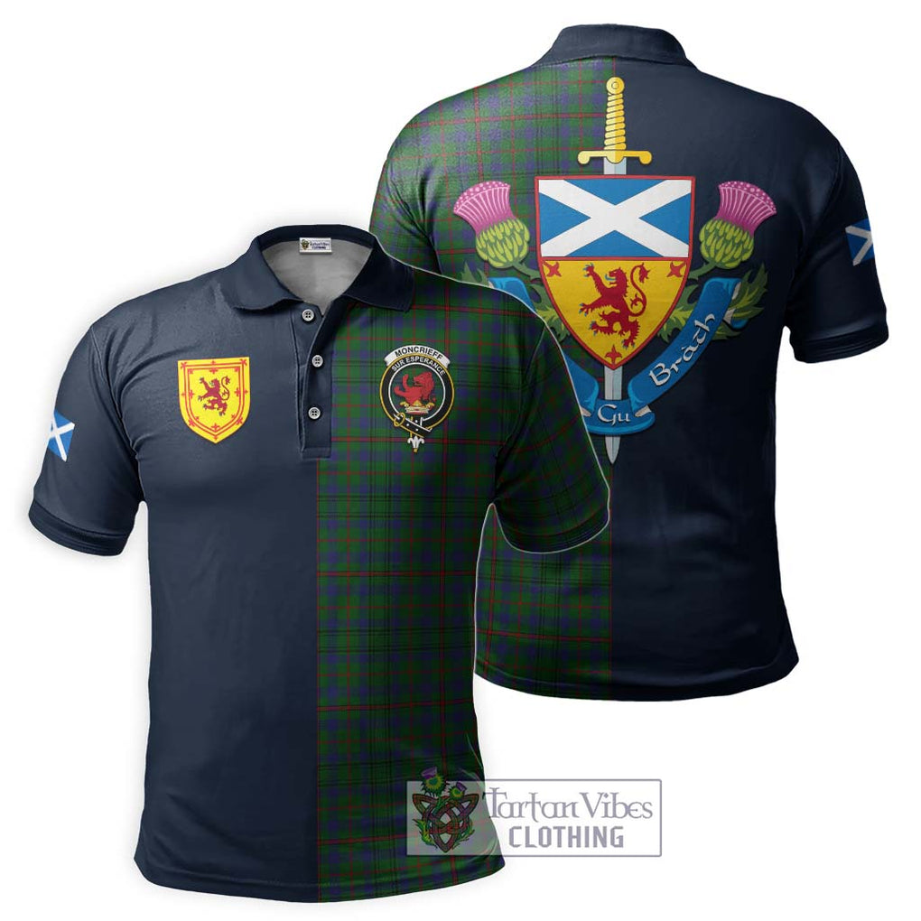 Tartan Vibes Clothing Moncrieff of Atholl Tartan Polo Shirt with Scottish Lion Royal Arm Half Style