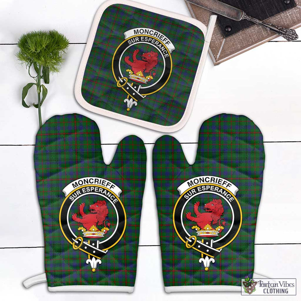 Moncrieff of Atholl Tartan Combo Oven Mitt & Pot-Holder with Family Crest Combo 1 Oven Mitt & 1 Pot-Holder White - Tartan Vibes Clothing