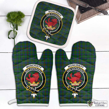 Moncrieff of Atholl Tartan Combo Oven Mitt & Pot-Holder with Family Crest