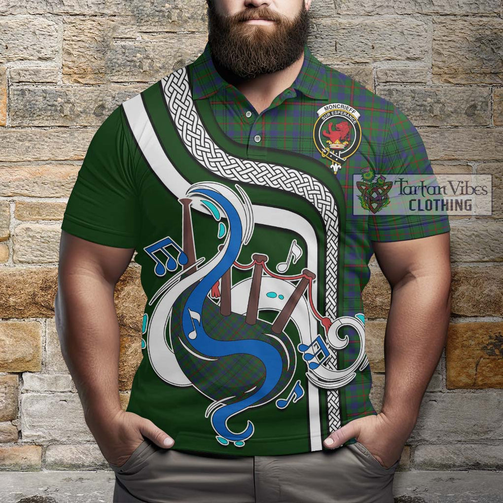 Tartan Vibes Clothing Moncrieff of Atholl Tartan Polo Shirt with Epic Bagpipe Style