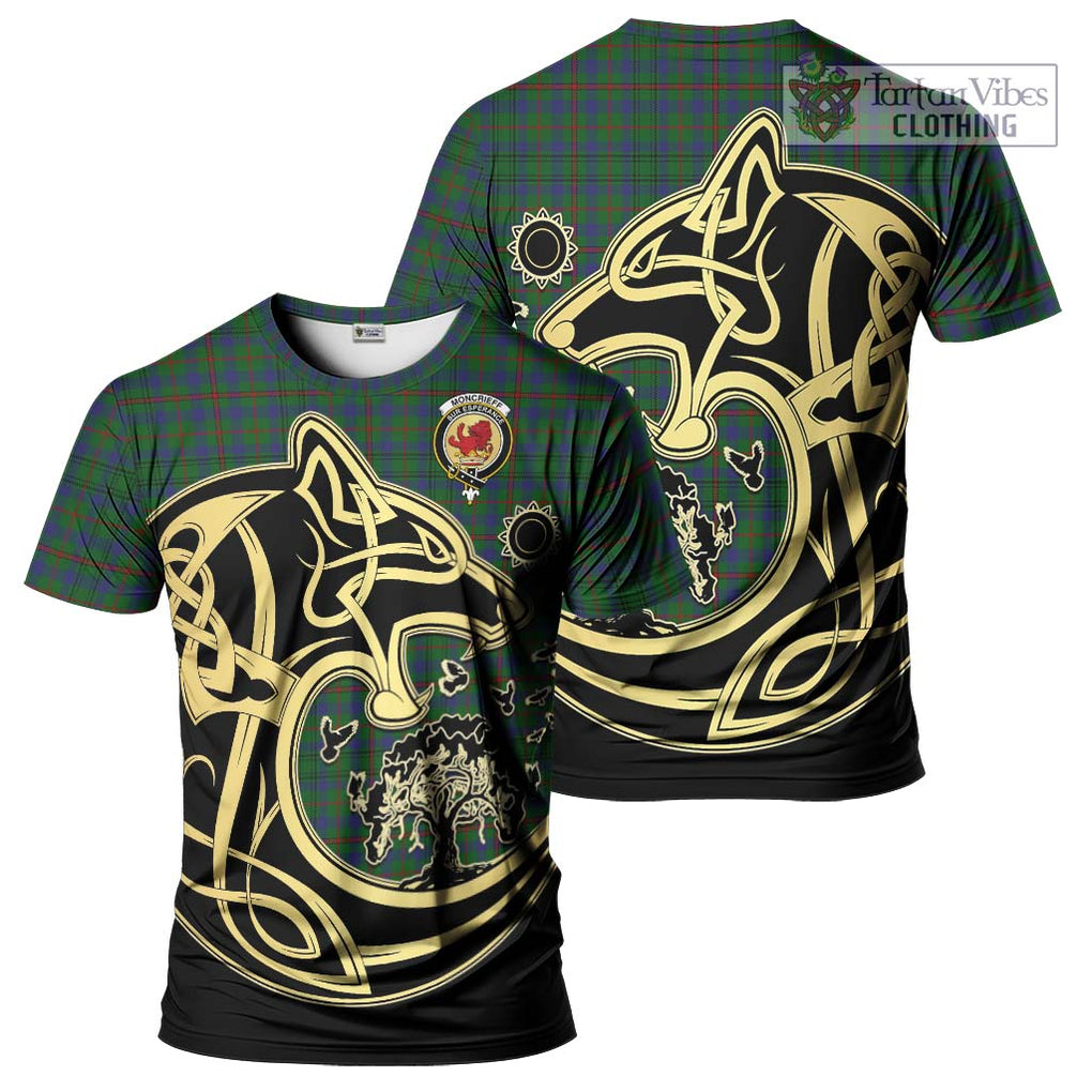 Moncrieff of Atholl Tartan T-Shirt with Family Crest Celtic Wolf Style Kid's Shirt - Tartan Vibes Clothing