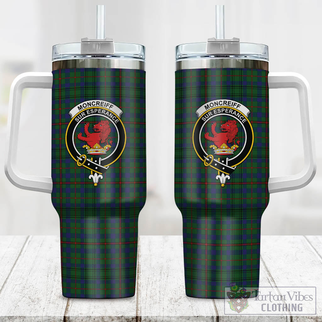 Tartan Vibes Clothing Moncrieff of Atholl Tartan and Family Crest Tumbler with Handle