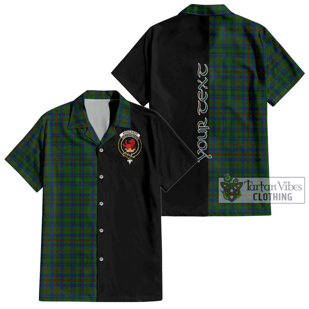 Moncrieff of Atholl Tartan Short Sleeve Button Shirt with Family Crest and Half Of Me Style Kid - Tartanvibesclothing Shop