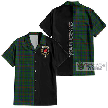 Moncrieff of Atholl Tartan Short Sleeve Button Shirt with Family Crest and Half Of Me Style