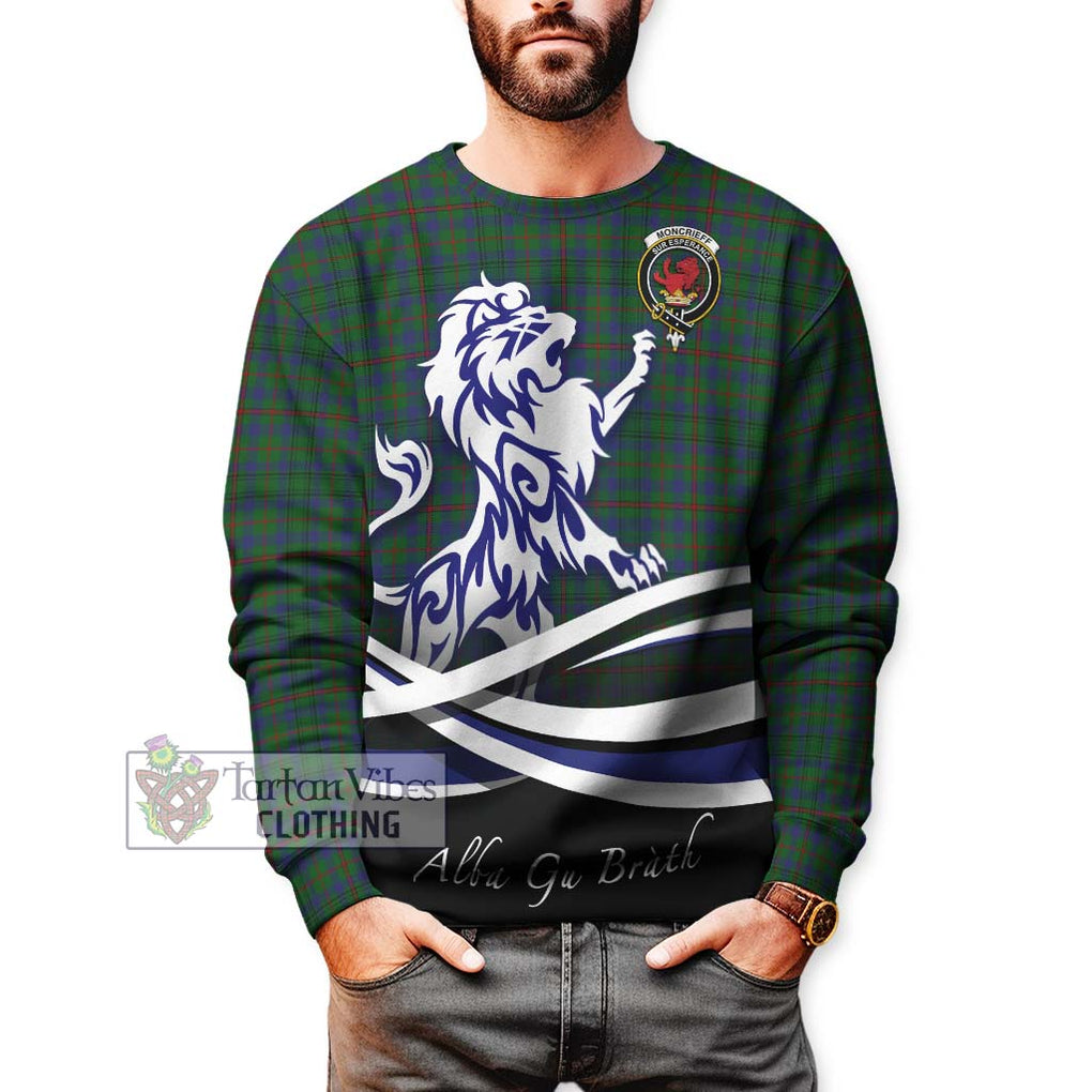 Moncrieff of Atholl Tartan Sweatshirt with Alba Gu Brath Regal Lion Emblem Unisex - Tartanvibesclothing Shop