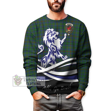 Moncrieff of Atholl Tartan Sweatshirt with Alba Gu Brath Regal Lion Emblem