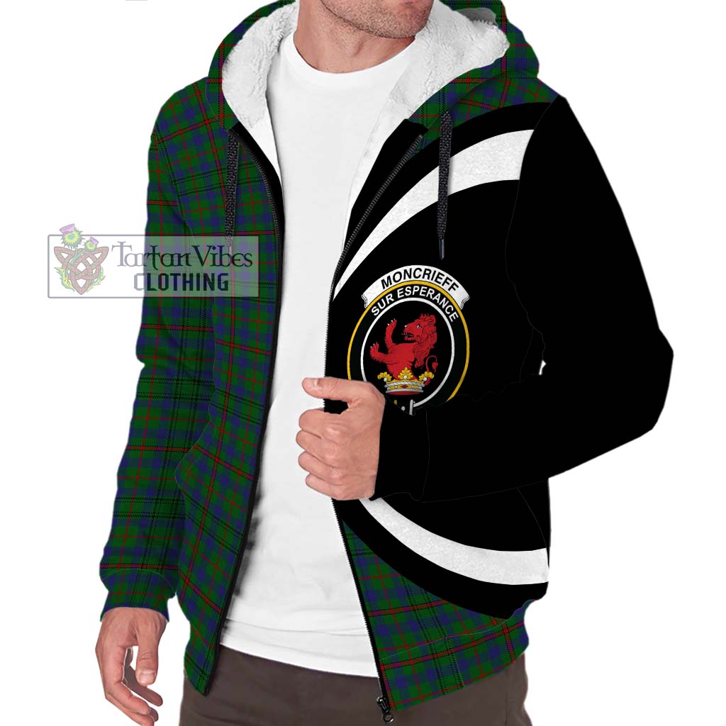 Moncrieff of Atholl Tartan Sherpa Hoodie with Family Crest Circle Style Unisex S - Tartan Vibes Clothing