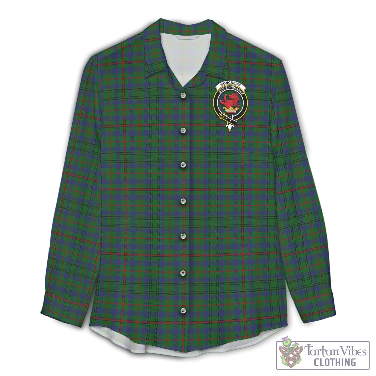 Tartan Vibes Clothing Moncrieff of Atholl Tartan Womens Casual Shirt with Family Crest