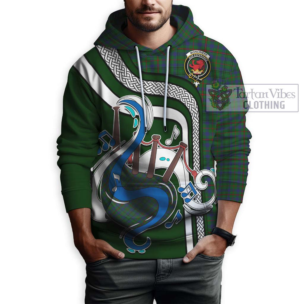 Moncrieff of Atholl Tartan Hoodie with Epic Bagpipe Style Zip Hoodie - Tartanvibesclothing Shop