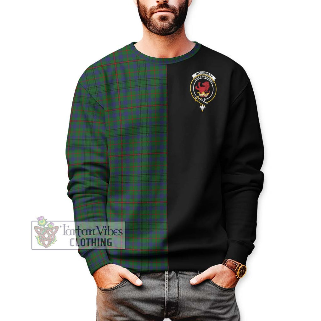 Moncrieff of Atholl Tartan Sweatshirt with Family Crest and Half Of Me Style Unisex - Tartanvibesclothing Shop