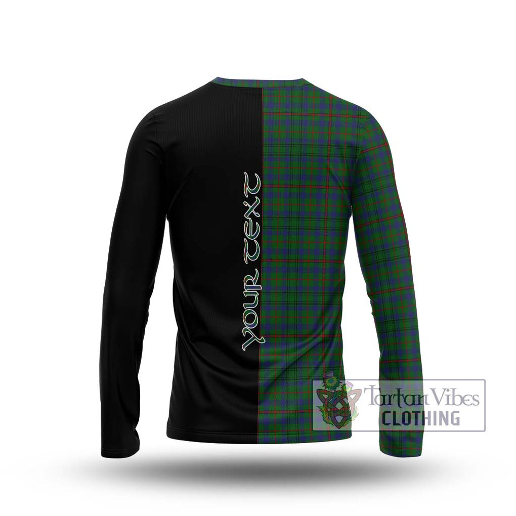 Moncrieff of Atholl Tartan Long Sleeve T-Shirt with Family Crest and Half Of Me Style - Tartanvibesclothing Shop