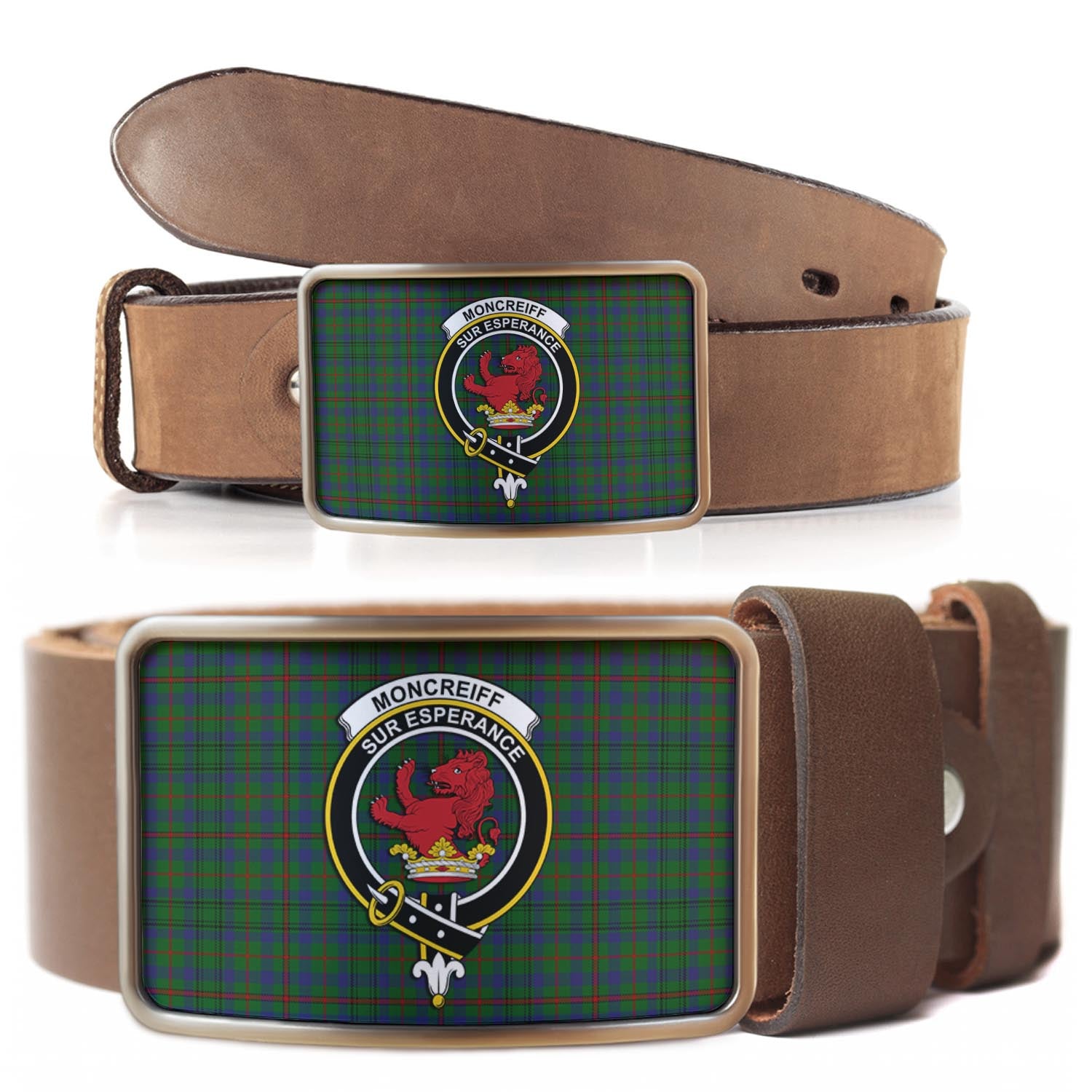 Moncrieff of Atholl Tartan Belt Buckles with Family Crest - Tartan Vibes Clothing