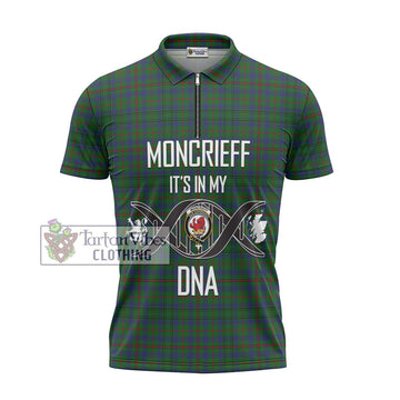 Moncrieff of Atholl Tartan Zipper Polo Shirt with Family Crest DNA In Me Style