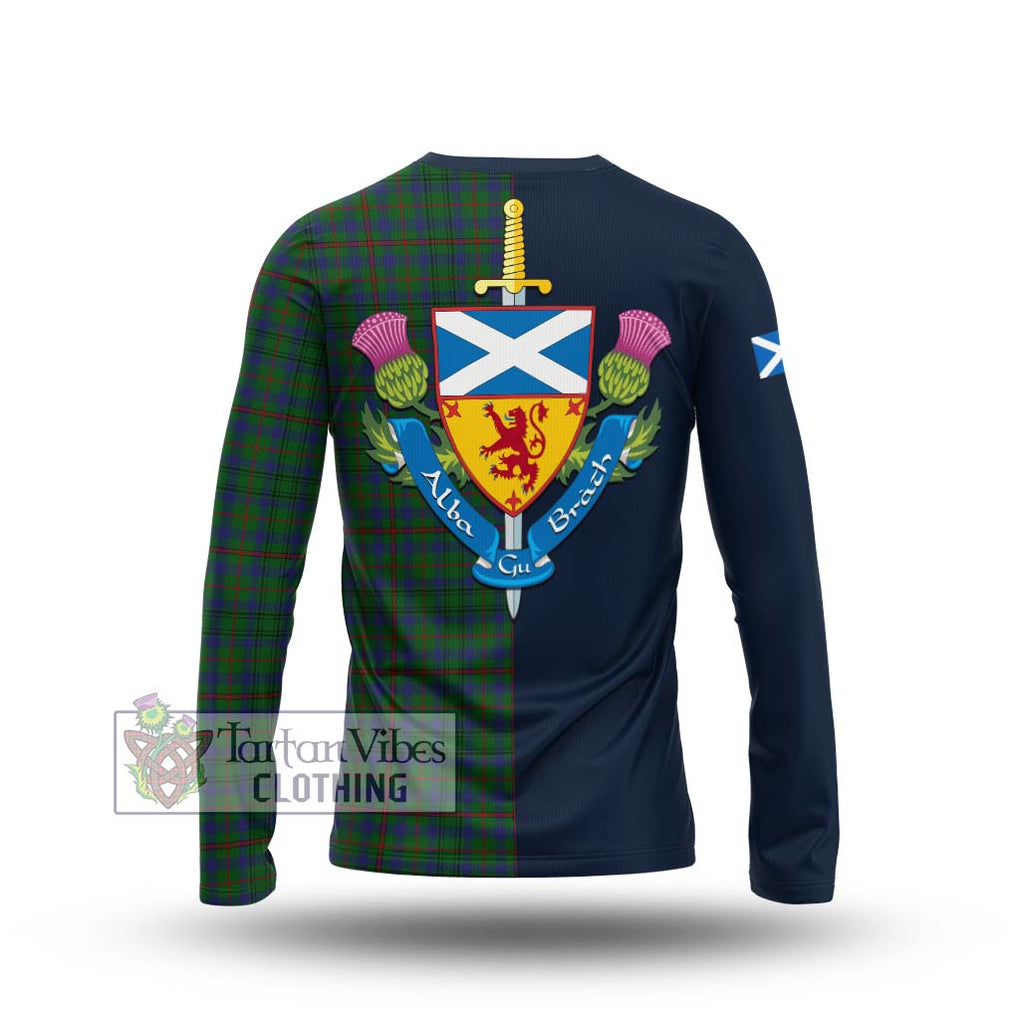 Tartan Vibes Clothing Moncrieff of Atholl Tartan Long Sleeve T-Shirt with Scottish Lion Royal Arm Half Style