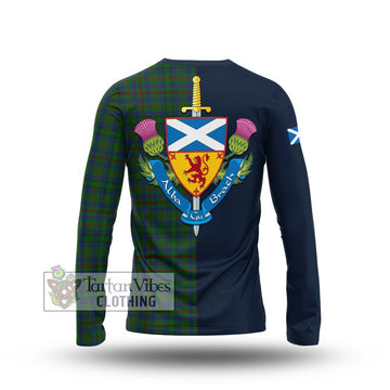 Moncrieff of Atholl Tartan Long Sleeve T-Shirt Alba with Scottish Lion Royal Arm Half Style