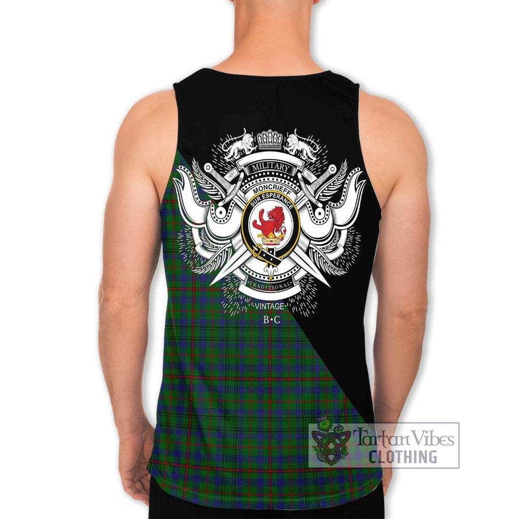 Moncrieff of Atholl Tartan Men's Tank Top with Family Crest and Military Logo Style - Tartanvibesclothing Shop