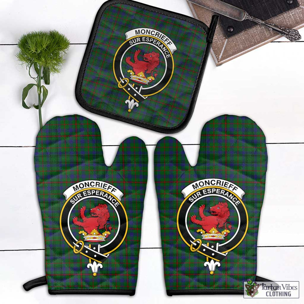 Moncrieff of Atholl Tartan Combo Oven Mitt & Pot-Holder with Family Crest Combo 1 Oven Mitt & 1 Pot-Holder Black - Tartan Vibes Clothing