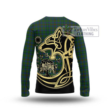 Moncrieff of Atholl Tartan Long Sleeve T-Shirt with Family Crest Celtic Wolf Style