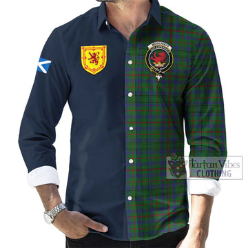 Moncrieff of Atholl Tartan Long Sleeve Button Shirt Alba with Scottish Lion Royal Arm Half Style