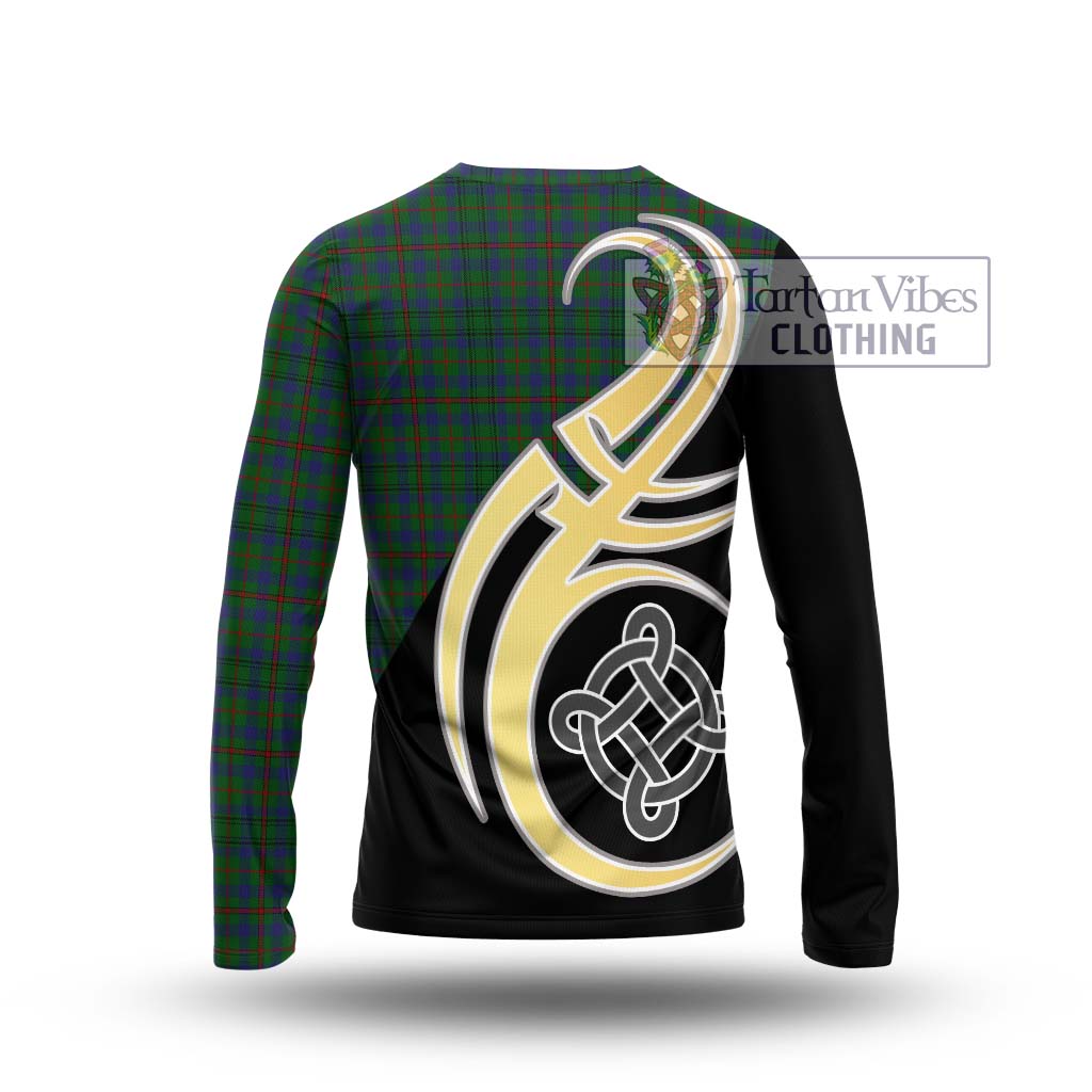 Moncrieff of Atholl Tartan Long Sleeve T-Shirt with Family Crest and Celtic Symbol Style - Tartan Vibes Clothing