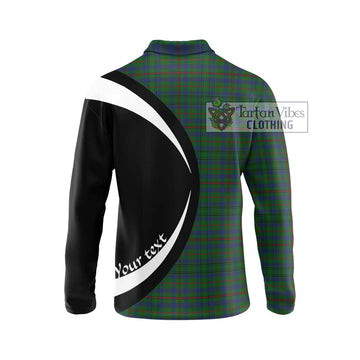 Moncrieff of Atholl Tartan Long Sleeve Polo Shirt with Family Crest Circle Style