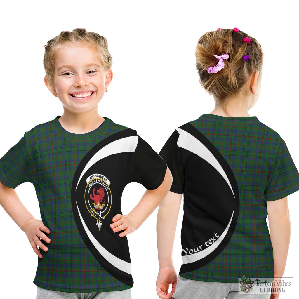 Tartan Vibes Clothing Moncrieff of Atholl Tartan Kid T-Shirt with Family Crest Circle Style