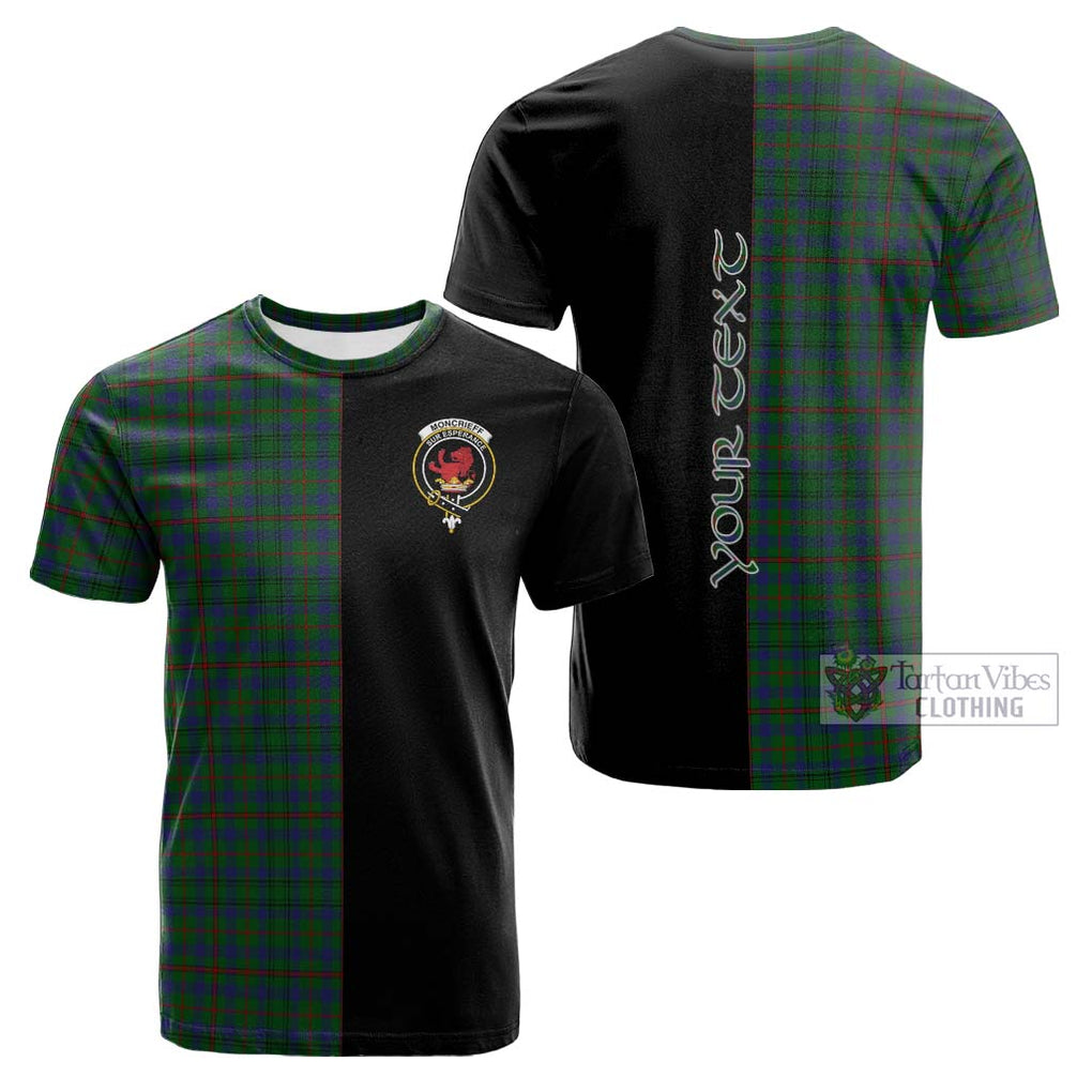 Tartan Vibes Clothing Moncrieff of Atholl Tartan Cotton T-shirt with Family Crest and Half Of Me Style