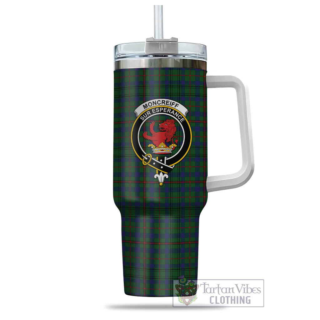 Tartan Vibes Clothing Moncrieff of Atholl Tartan and Family Crest Tumbler with Handle