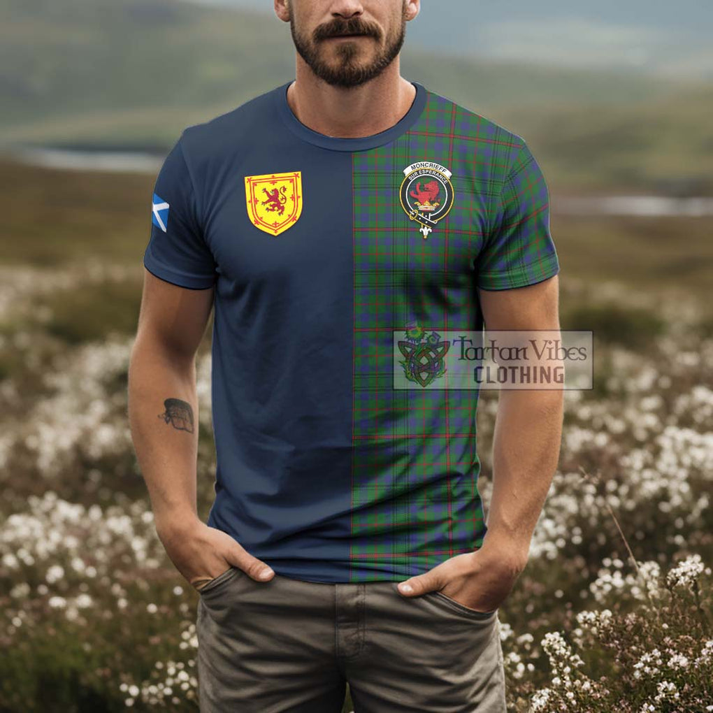 Tartan Vibes Clothing Moncrieff of Atholl Tartan T-Shirt Alba with Scottish Lion Royal Arm Half Style