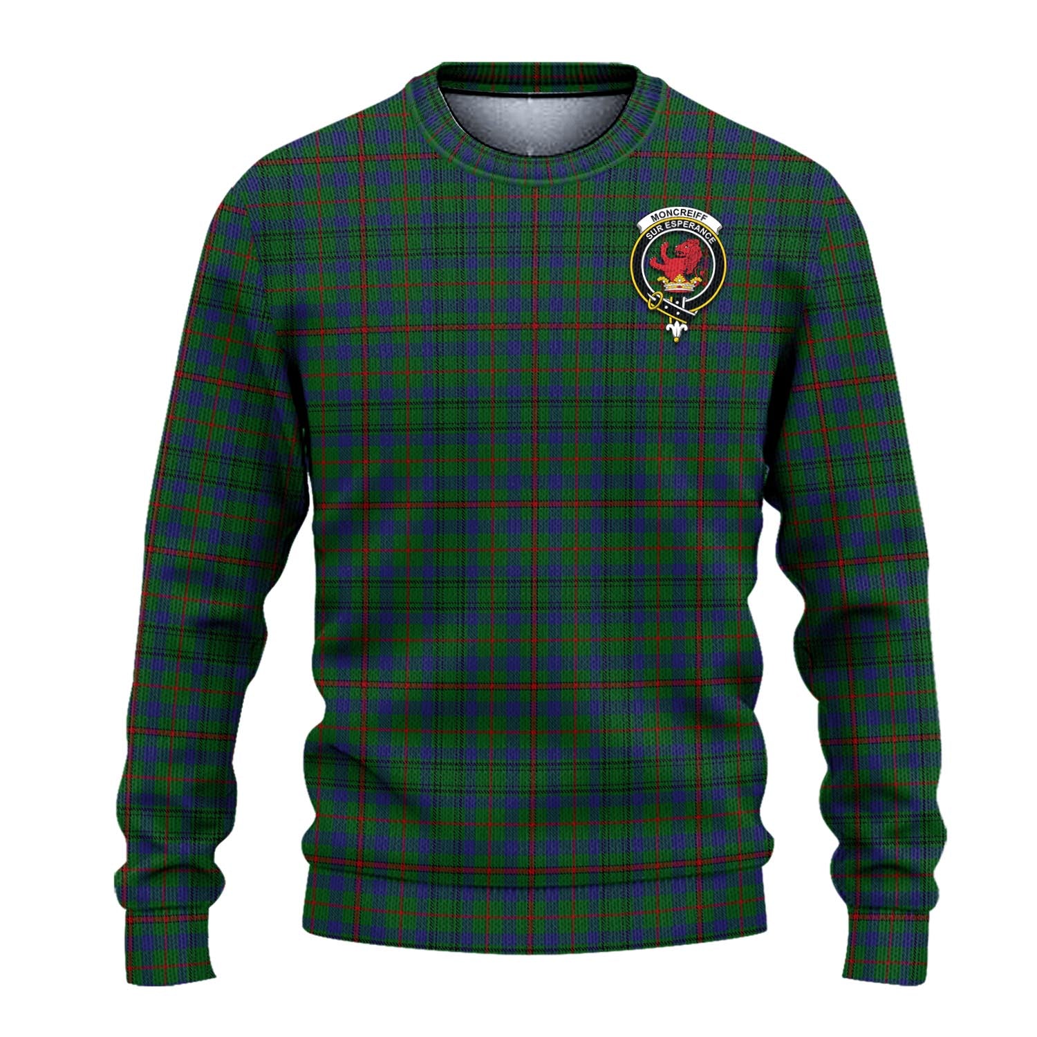 Moncrieff of Atholl Tartan Knitted Sweater with Family Crest - Tartanvibesclothing