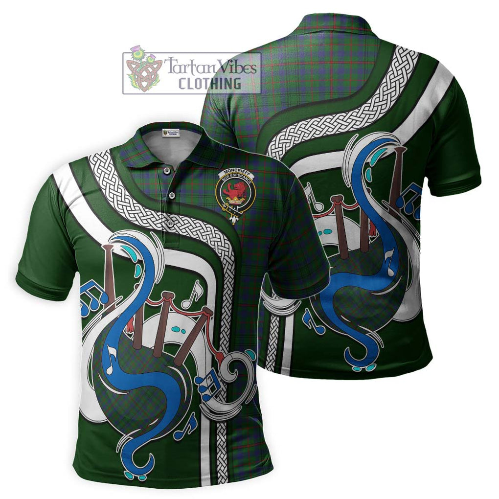 Tartan Vibes Clothing Moncrieff of Atholl Tartan Polo Shirt with Epic Bagpipe Style