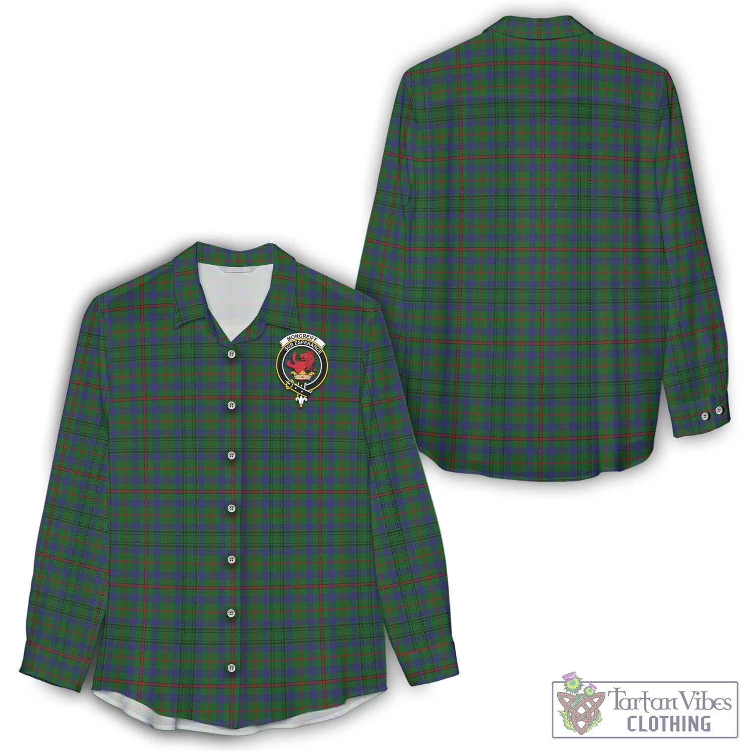 Tartan Vibes Clothing Moncrieff of Atholl Tartan Womens Casual Shirt with Family Crest