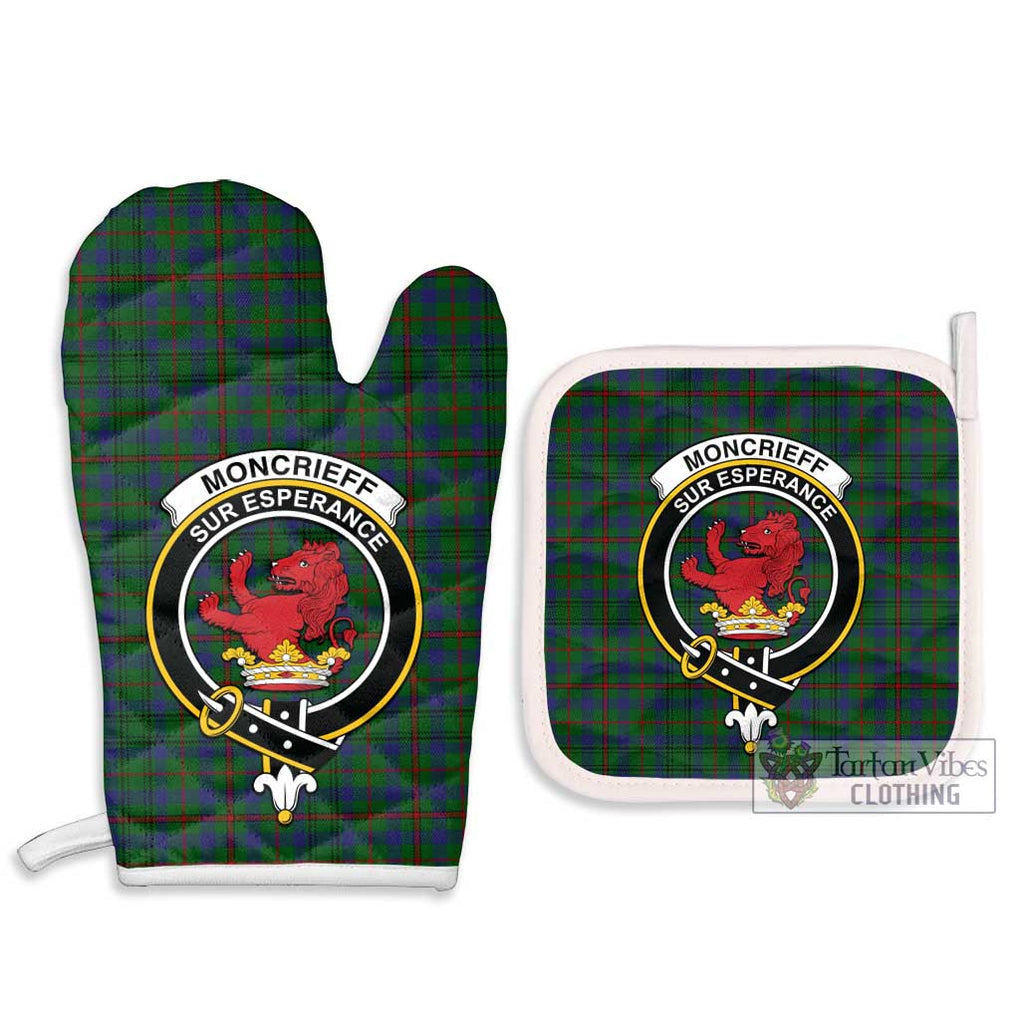 Moncrieff of Atholl Tartan Combo Oven Mitt & Pot-Holder with Family Crest Combo 1 Oven Mitt & 2 Pot-Holder White - Tartan Vibes Clothing