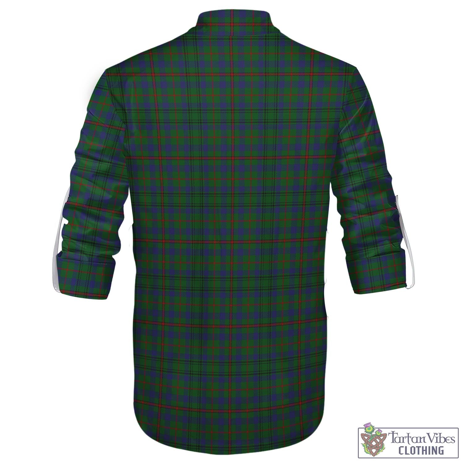 Tartan Vibes Clothing Moncrieff of Atholl Tartan Men's Scottish Traditional Jacobite Ghillie Kilt Shirt with Family Crest