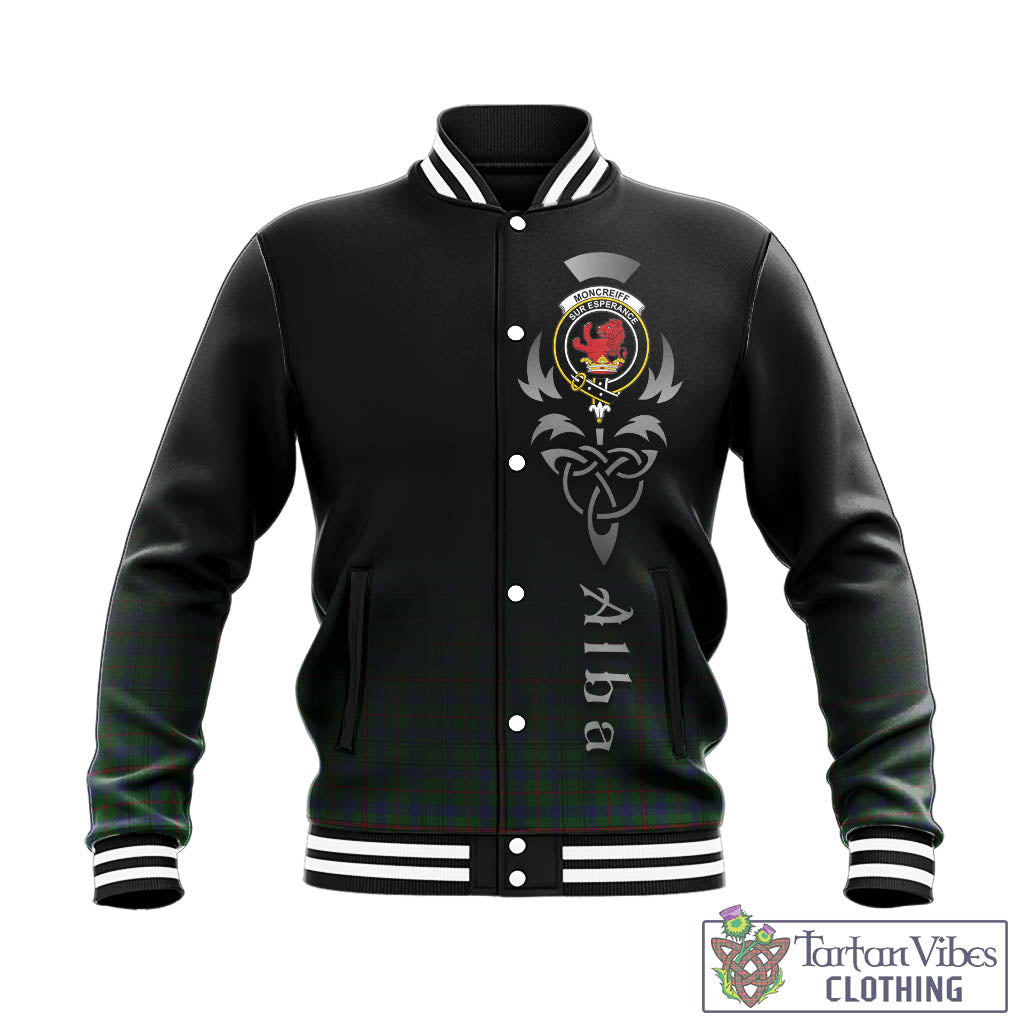 Tartan Vibes Clothing Moncrieff of Atholl Tartan Baseball Jacket Featuring Alba Gu Brath Family Crest Celtic Inspired