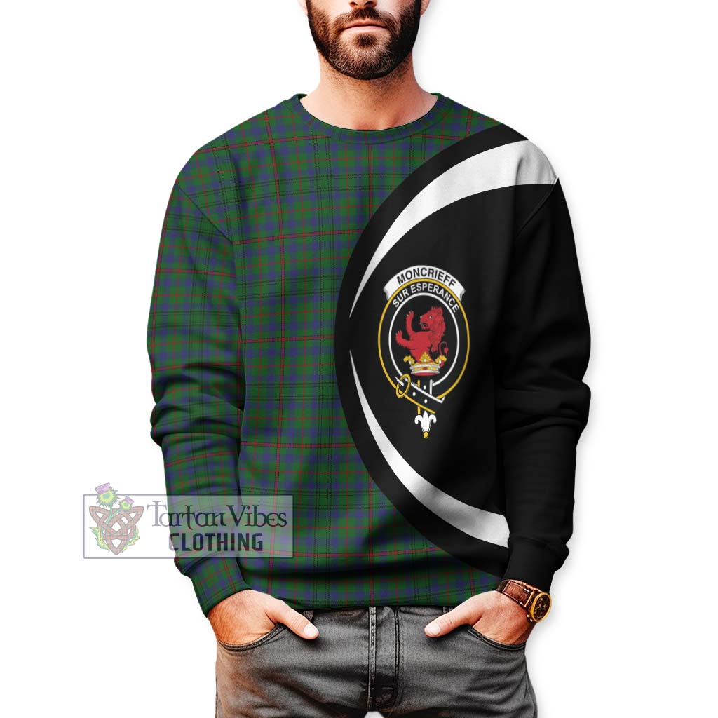 Moncrieff of Atholl Tartan Sweatshirt with Family Crest Circle Style - Tartan Vibes Clothing