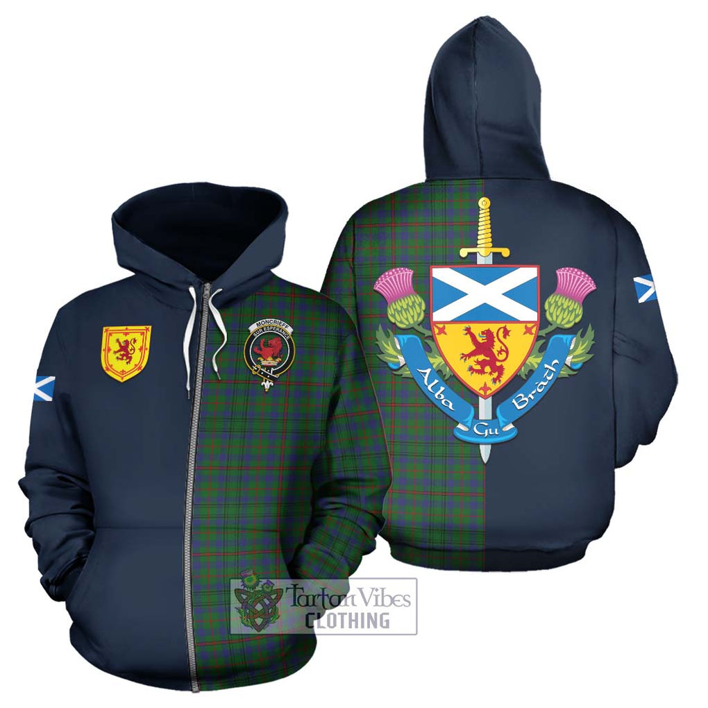 Tartan Vibes Clothing Moncrieff of Atholl Tartan Hoodie with Scottish Lion Royal Arm Half Style