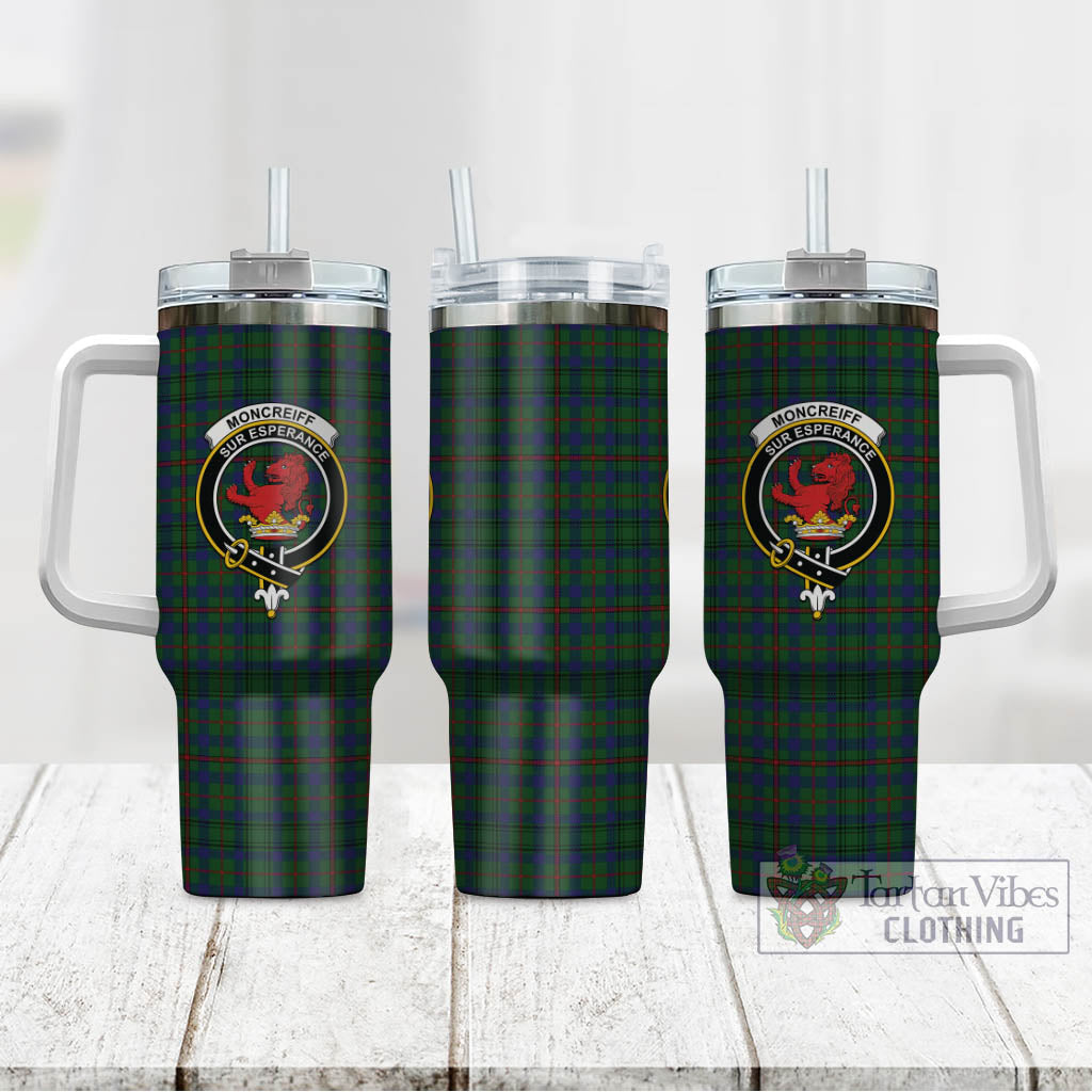 Tartan Vibes Clothing Moncrieff of Atholl Tartan and Family Crest Tumbler with Handle