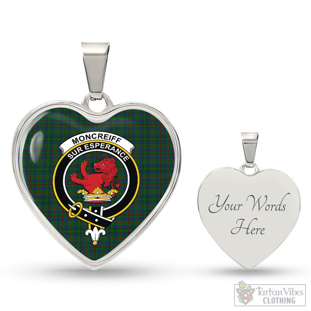 Tartan Vibes Clothing Moncrieff of Atholl Tartan Heart Necklace with Family Crest